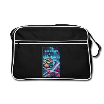 Belgrade Serbie Skyline Design - Sac Retro - noir/blanc - Devant
