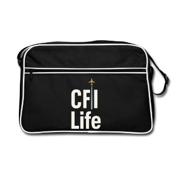 Flight Instructor Cfi Pilot Aviation Instructor - Retro Bag - black/white - Front