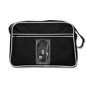Baba Yaga Dunkle Slawische Hexenkunst - Retro Tasche - Schwarz/Weiß - Vorne