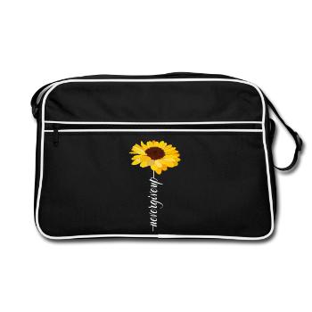never give up - Retro Bag - black/white - Front