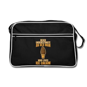 Never underestimate old ice cream lovers - Retro Bag - black/white - Front