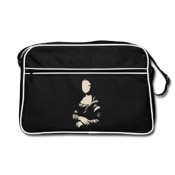 Mona Lisa (La Joconde) blank - Retro Tasche - Schwarz/Weiß - Vorne