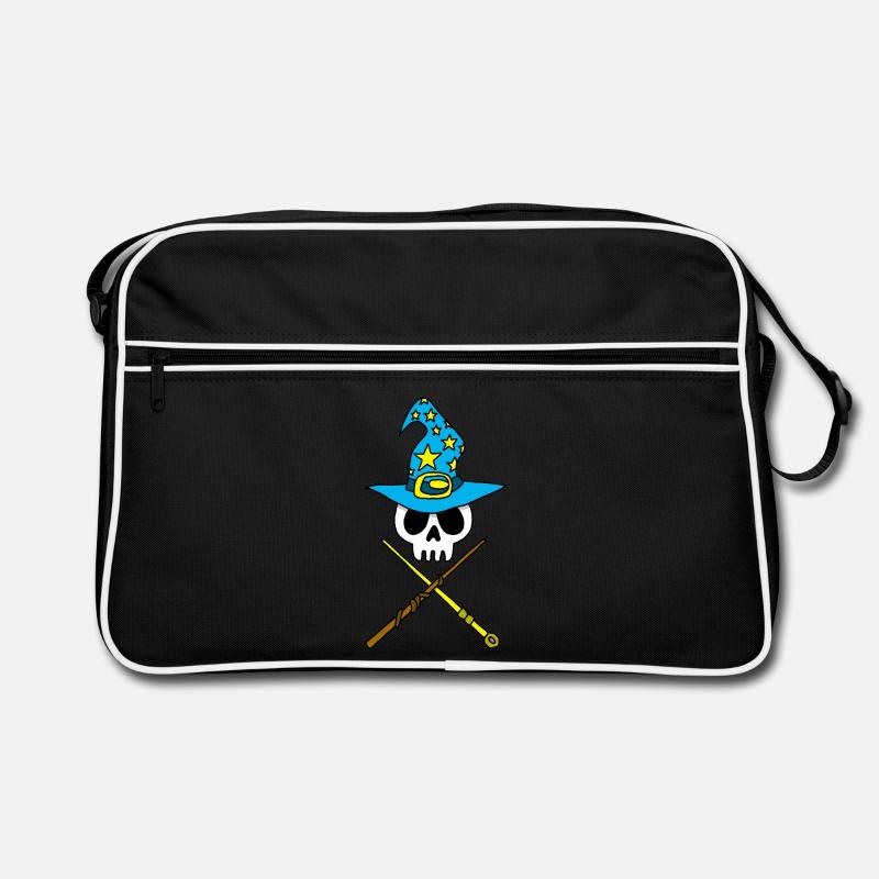 Crâne de magicien - Sac Retro - noir/blanc