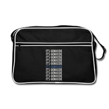 Typographic Phrase Repeated Genocide - Retro Bag - black/white - Front