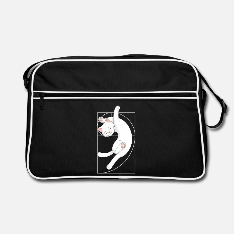 Fibonacci-Spirale Katze Retro Tasche