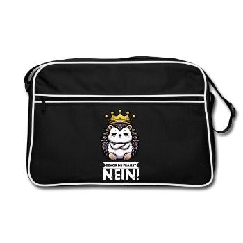 Avant de demander hérisson amoureux hérisson dard hérisson - Sac Retro - noir/blanc - Devant