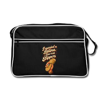 Marié à une Latina Je crains maintenant les chaussons - Sac Retro - noir/blanc - Devant