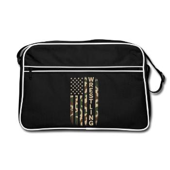 Wrestling USA Flag Camo Patriot Design - Sac Retro - noir/blanc - Devant