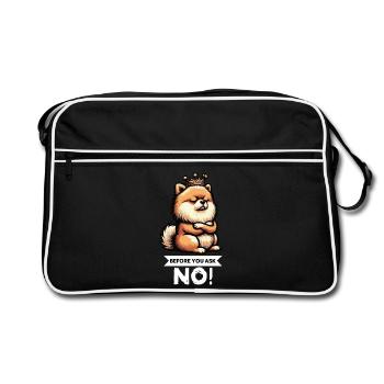 Before You Ask Pomeranian Pomeranian Pomeranian Spitz Dog - Retro Bag - black/white - Front