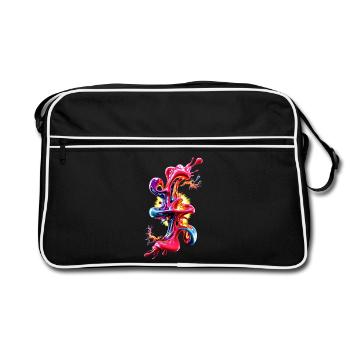 Abstract Liquid Art Fluid - Retro Bag - black/white - Front