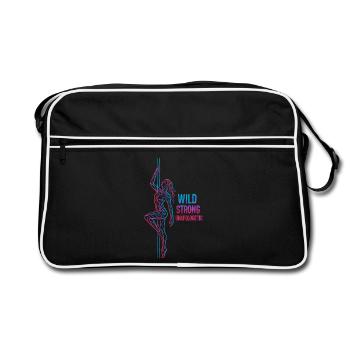Poledance Line Art: Wild Strong Unapologetic - Retro Bag - black/white - Front