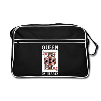 Cœur rétro design de la Saint-Valentin Amour - Sac Retro - noir/blanc - Devant