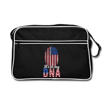 C’est dans mon ADN Empreinte américaine Drapeau américain - Sac Retro - noir/blanc - Devant