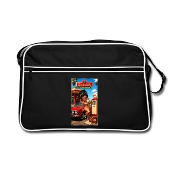 Gloria Pinup Cherry 50s Tankstelle – Kek-Ina - Retro Tasche - Schwarz/Weiß - Vorne