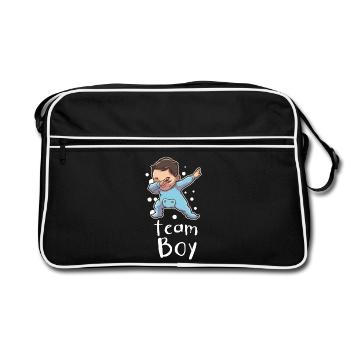 Gender Reveal Team Boy Baby Shower - Sac Retro - noir/blanc - Devant