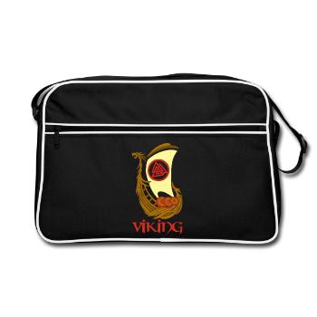 Symbole viking d'un drakkar - Sac Retro - noir/blanc - Devant