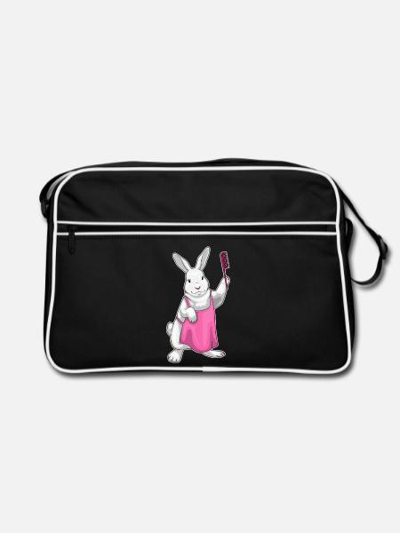 Bunny Hairdresser Comb - Retro Bag - black/white - Front