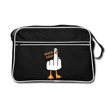 Naughty Duck - Duck You! - Retro Bag - black/white - Front