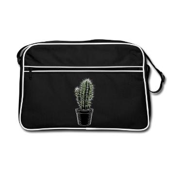 Cactus in black pot - Retro Bag - black/white - Front