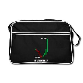 Buy low sell high Stock Market Stock Market Trader - Retro Bag - black/white - Front