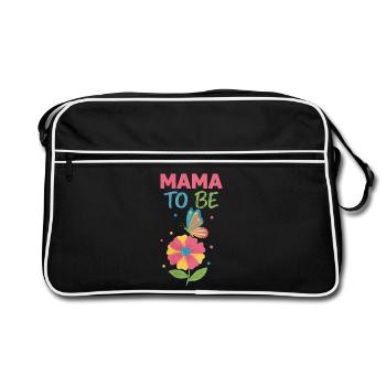 Révélation du sexe Maman pour être la mère de la baby shower Papa - Sac Retro - noir/blanc - Devant