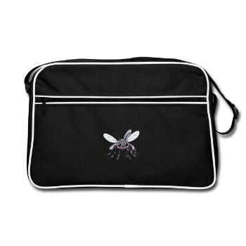 Kawaii Comic Mücke Fliege Geschenk  - Retro Tasche - Schwarz/Weiß - Vorne