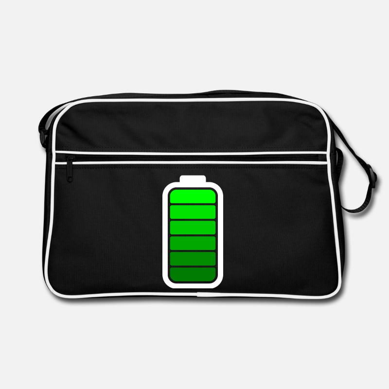 BATTERIE PLEINE - Blanc - Sac Retro - noir/blanc