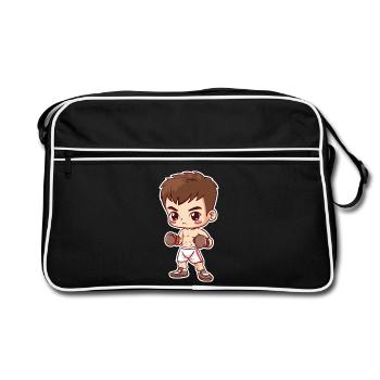 Kickboxer garçon style dessin animé - Sac Retro - noir/blanc - Devant