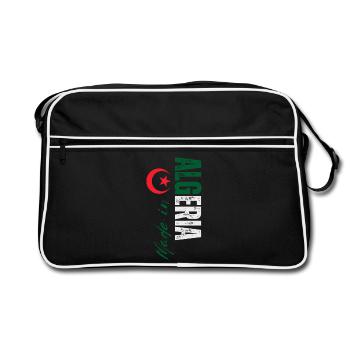 Fabriqué en Algérie, conception verticale - Sac Retro - noir/blanc - Devant