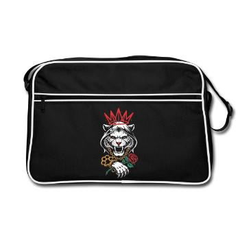 Gangster Tiger Crown Streetwear - Retro Bag - black/white - Front