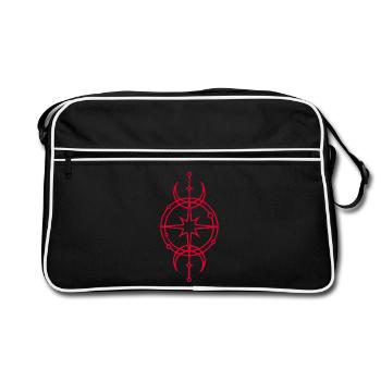 Symbole rouge de protection et de chance - Sac Retro - noir/blanc - Devant