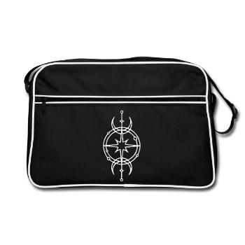 Symbole blanc de protection et de chance - Sac Retro - noir/blanc - Devant