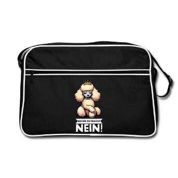 Avant de demander un Caniche Propriétaire de Caniche Chien - Sac Retro - noir/blanc - Devant