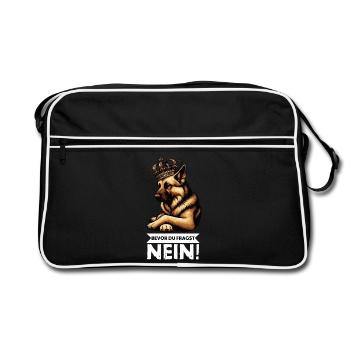 Avant que vous ne demandiez aux bergers bergers allemands - Sac Retro - noir/blanc - Devant