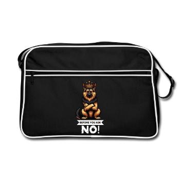 Avant de demander aux bergers allemands - Sac Retro - noir/blanc - Devant