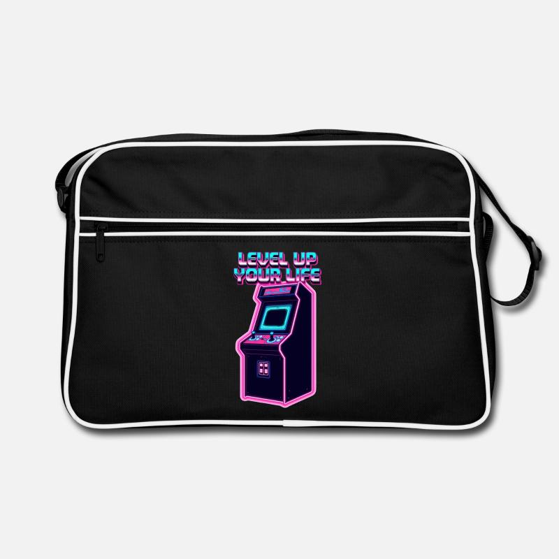 Level Up Your Life Neon Arcade Retro Tasche