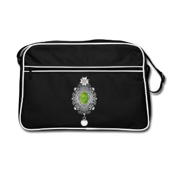Costumes intemporels émeraude avec perle - Sac Retro - noir/blanc - Devant