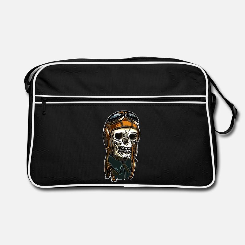 Skull mit Helmkappe Retro Tasche