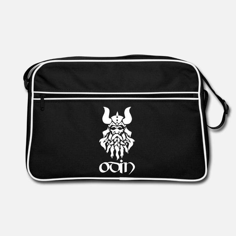 Dieu nordique Odin (blanc) - Sac Retro - noir/blanc