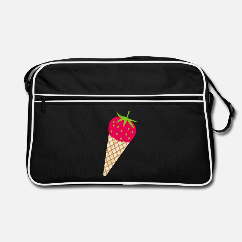 Erdbeere Eis Erdbeerzeit süß lecker Obst Früchte Retro Tasche