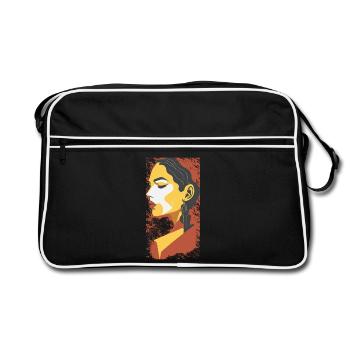 Geometrisches Sommerporträt - Retro Tasche - Schwarz/Weiß - Vorne
