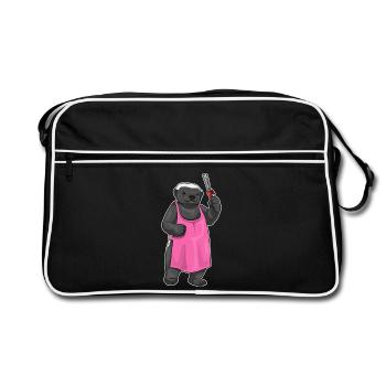 Barre à cheveux Badger Hairdresser - Sac Retro - noir/blanc - Devant