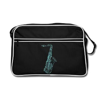 Saxophone Sketch - Retro Bag - black/white - Front