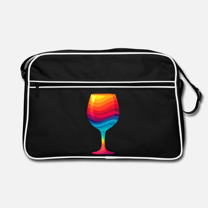 Buntes Weinglas Retro Tasche