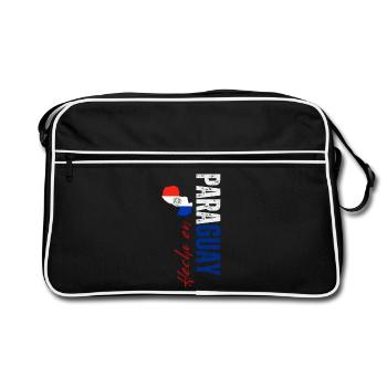 Made in Paraguay, vertical design - Retro Bag - black/white - Front