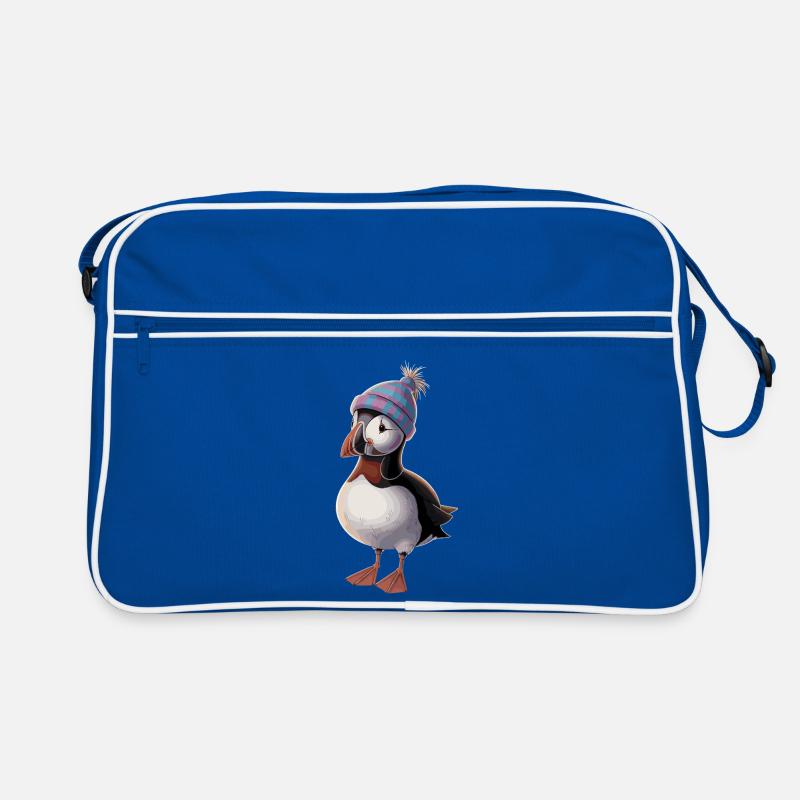 Beautiful puffin with cap Retro Bag
