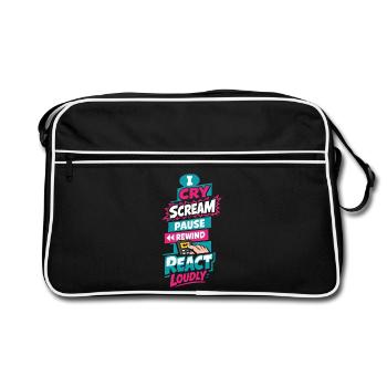 Anime Fangirl Screams Anime Reaction - Retro Bag - black/white - Front