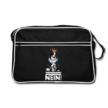 Before you ask: Australian Shepherd Aussie Aussie - Retro Bag - black/white - Front
