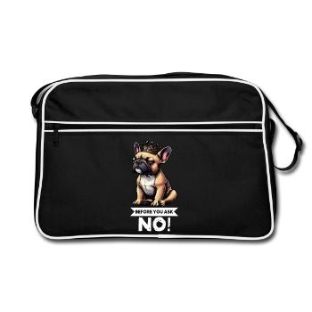Before You Ask French Bulldog Frenchie - Retro Bag - black/white - Front