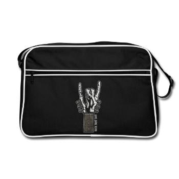 Rock That Shit – Chemise guitare à main squelette - Sac Retro - noir/blanc - Devant